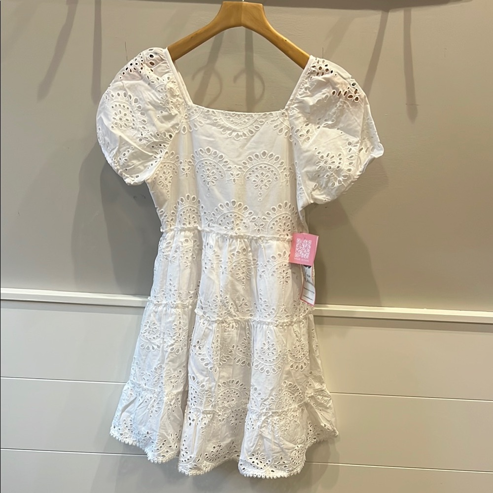 Charming White Eyelet Kids Dress